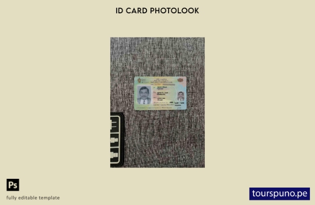 listo para imprimir tarjeta de identidad de Sri Lanka, versión fotolook plantill